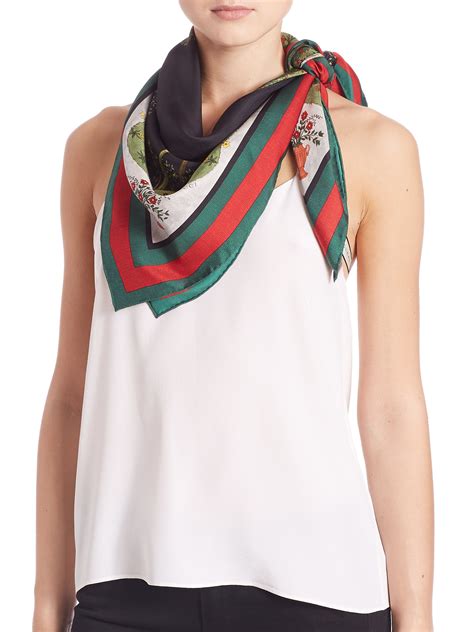 styling silk gucci scarf|gucci silk scarf women.